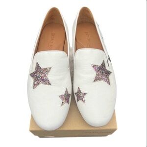 Gentle Souls White Flats with Glitter Stars